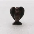 Hand-carved mahogany obsidian angel figurine for meditation and home decor. - 1.5 inch Angel Red Glitter