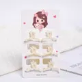 Close-up detail view of six small pearl hair claw clips on a cute decorative card. - Mini Pearl Decoration Style (a8) / 6 Pieces/Pack