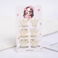 Set of six delicate mini crown-shaped pearl hair claw clips on decorative card packaging. - Crown Style (a3) / 6 Pieces/Pack