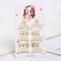 Set of 6 small elegant pearl hair claw clips on decorative display card for daily styling - Fan-Shaped Style (a1) / 6 Pieces/Pack