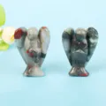 Natural variegated stone angel figurines for home decor and healing - Grey Green Textured Style / 1.5 Inch