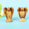 Hand-carved picture jasper angel figurine set for home decor and healing - Earth Toned Patterned Style / 1.5 Inch
