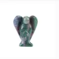 Hand-carved natural multi-color crystal angel figurine for home decor and healing - 1.5 Inch India Agate Angel