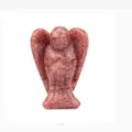 Natural strawberry quartz angel carving, hand-polished crystal gemstone figurine gift - 1.5 Inch Strawberry Quartz Angel