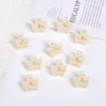 Elegant crown-shaped mini pearl hair clips in cream white, 10-piece set for women. - Openwork Crown Style / 10 Pieces Pack