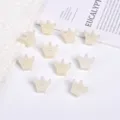 Elegant set of small cream-colored pearl crown hair claw clips for princess hairstyles. - 密镶皇冠款 / 10 Pieces Pack