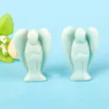 Hand-carved light blue-green natural crystal angel figurines for home decor SKU - 1.5 Inch Amazonite Angel