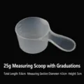 Transparentes 25g Plastik-Messlöffel-Set mit Skala und 50ml Fassungsvermögen am Griff - 25g 50ml mit Skala