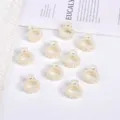 Set of 10 elegant creamy white small pearl hair claw clips for women and girls - Hollow Oval Style / 10 Pieces/Pack