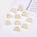 Set of elegant cream pearl mini claw clips for women hair styling accessories - Semicircle Style / 10 Pieces/Pack