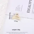 Small elegant pearl hair claw clip with dimensions and weight info. - Hollow Crescent Style / Single Piece