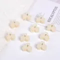 Set of ten mini heart-shaped pearl hair claw clips in elegant creamy white finish - Symmetrical Heart Style / 10 Pieces/Pack