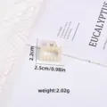 Small elegant pearl hair claw clip with rectangular bead design - Hollow Four-Row Square Style / Single Piece