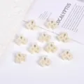 Elegant set of small cream pearl hair claw clips for versatile summer hairstyles - Hollow Symmetrical Rhombus Style / 10 Pieces/Pack
