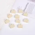 Elegant cream-colored mini hair claw clips decorated with rows of small white pearls - Four-Row Square Style / 10 Pieces/Pack