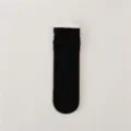 Chaussettes slouch noires femmes couleur unie style japonais mi-hautes longues décontractées - Taille unique / Bord Roulé / Noir