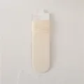 Chaussettes slouch côtelées de couleur unie pour femmes, chaussettes blanches décontractées japonaises. - Taille unique / Bord Roulé / Blanc Laiteux
