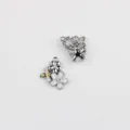Pendentifs abeille fleur en alliage émaillé, parfaits pour colliers et bracelets DIY uniques. - Base Argentée Fleur Blanche