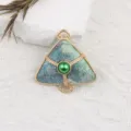 Detail view of Chinese traditional style zongzi pendant, blue brocade with gold frame and green bead. - Teal