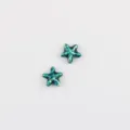 Primo piano di perline a stella marina in lega verde lucida per creazione gioielli. - 20 Pezzi/Confezione / Verde Scuro
