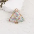 Chinese traditional style Song brocade zongzi pendant gold metal pearl DIY accessory bag charm - Rose Red