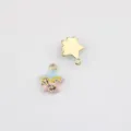 Detailed view of cute star enamel bow alloy pendants for DIY handmade bracelets, necklaces, and earrings. - Gold