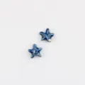 Primo piano di perla stella blu con smalto lucido, evidenziando la superficie e il foro. - 20 Pezzi/Confezione / Blu scuro