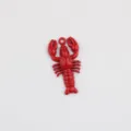 Roter Legierung Hummer Anhänger, glänzend lackiertes Detail, perfekt für DIY Schmuckherstellung. - Rot