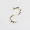 Detail gouden halve maan hanger, getextureerde metalen bedel voor DIY handgemaakte sieraden. - Goud