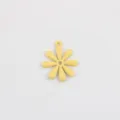 Close-up detail of yellow painted daisy flower charm for DIY necklace bracelet jewelry making. - S / Yellow