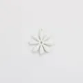 White daisy alloy flower pendant detail for DIY jewelry making earrings necklace charms. - S / White