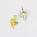 Alloy dripping oil cross star pendant detail, DIY jewelry making accessory for necklace and bracelet. - Gold