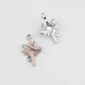 Ciondolo stella goccia d'olio in lega accessori per gioielli fai da te collane bracciali. - Argento Rosa