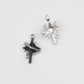 Ciondolo stella croce in lega goccia d'olio accessori per gioielli DIY collana bracciale - Argento Nero