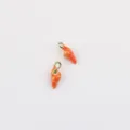 Mini pendentif coquillage orange émaillé pour bijoux collier bracelet DIY faits main. - Orange