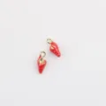 Pendentif coquillage minimaliste en alliage rouge goutte d'huile pour bracelet collier DIY. - Rouge