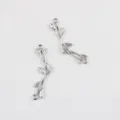 Minimalist silver alloy branch double-loop connectors for DIY bracelets and necklaces. - Double Vine Branch Style / Silver