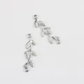 Silver alloy branch leaf double loop connectors for DIY jewelry making necklaces bracelets charms. - Vine Style / Silver