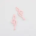 Pink alloy bow double loop connector charm for DIY handmade bracelets and necklaces making. - Pink