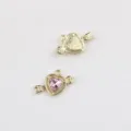Cupid heart arrow crystal alloy charm pendant for DIY jewelry making bracelet necklace earrings - Gold With Pink