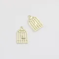 Goldfarbener Vogelkäfig Anhänger Detailaufnahme für DIY Halsketten und Armbänder Schmuck. - 20er Set / Gold