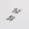 Silver heart arrow pendant alloy crystal DIY jewelry charm for necklace bracelet making accessories. - Silver Base White