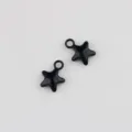Black star alloy pendant charm for DIY jewelry making necklace bracelet earrings accessories detail view - Black