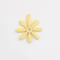Close-up view of the yellow painted daisy alloy pendant, perfect for DIY jewelry making. - L / Yellow