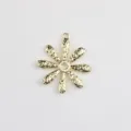 Gold metal daisy flower charm detail shot, perfect for DIY jewelry making and necklace design. - L / Gold