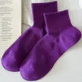 Lila Mesh-Kurzsocken für Damen, atmungsaktive Baumwoll-Sport-Anklesocken für den Alltag. - Einheitsgröße / Dunkellila