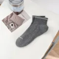 Men's low cut sports socks breathable grey mesh short ankle socks for daily running - One Size / Dark Gray