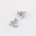 Detailansicht von Silberlegierung lila Harz Mond Schmetterling DIY Schmuck Anhänger. - 20 Stück/Packung / Silberbasis Lila