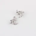 Nahaufnahme Detail aus Silberlegierung rosa Harz Mond Schmetterling DIY Schmuck Anhänger. - 20 Stück/Packung / Silber mit Rosa