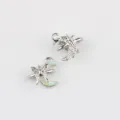 Legierung Harz Mond Schmetterling Delfin DIY Schmuck Anhänger Zubehör Komponente Detail - 20 Stück/Packung / Silber mit Grün